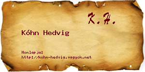 Kóhn Hedvig névjegykártya